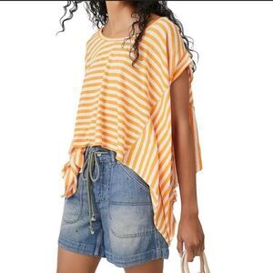 Free People We the Free Striped Angel Tee M